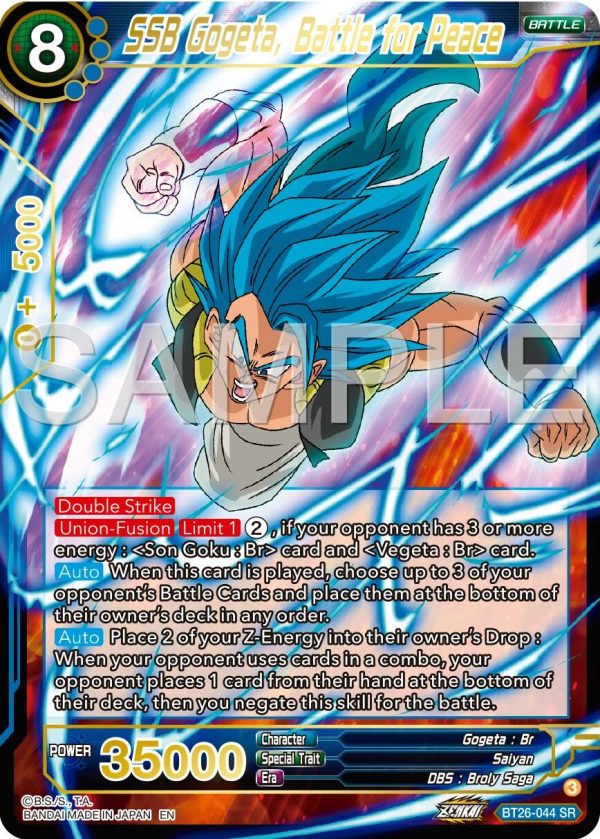 SSB Gogeta, Battle for Peace (BT26-044) [Ultimate Advent] For Sale