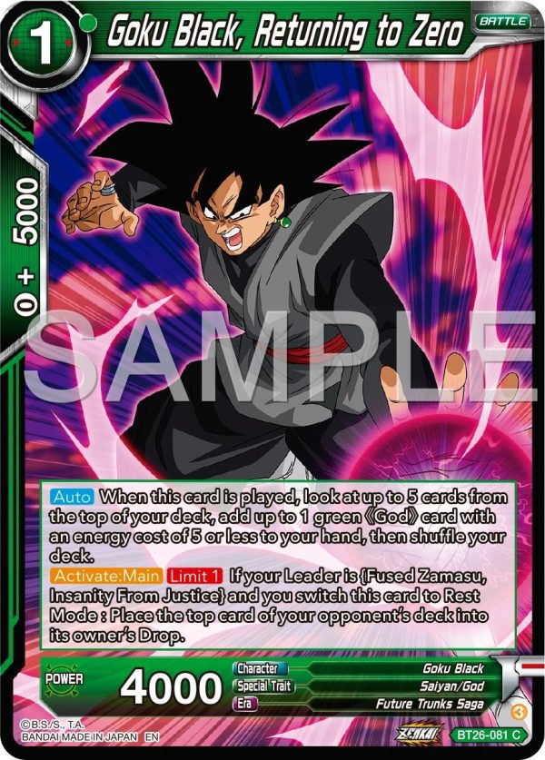 Goku Black, Returning to Zero (BT26-081) [Ultimate Advent] Fashion