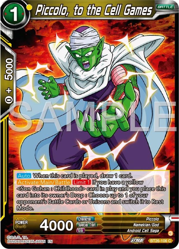 Piccolo, to the Cell Games (BT26-106) [Ultimate Advent] Online