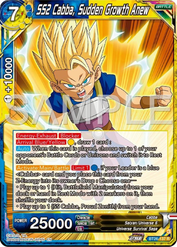 SS2 Cabba, Sudden Growth Anew (BT26-137) [Ultimate Advent] Hot on Sale