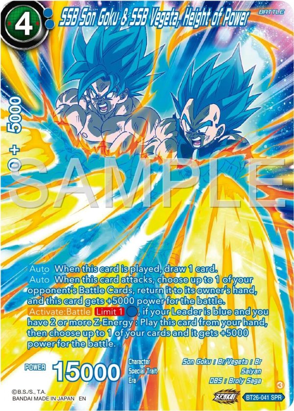 SSB Son Goku & SSB Vegeta, Height of Power (SPR) (BT26-041) [Ultimate Advent] Supply