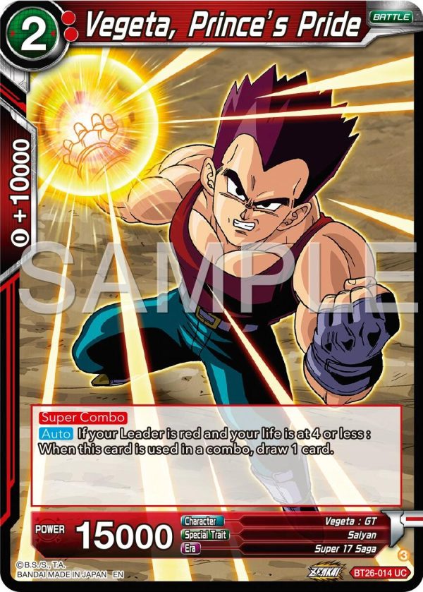 Vegeta, Prince s Pride (BT26-014) [Ultimate Advent] For Sale