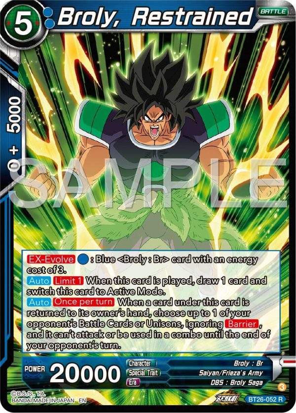 Broly, Restrained (BT26-052) [Ultimate Advent] on Sale