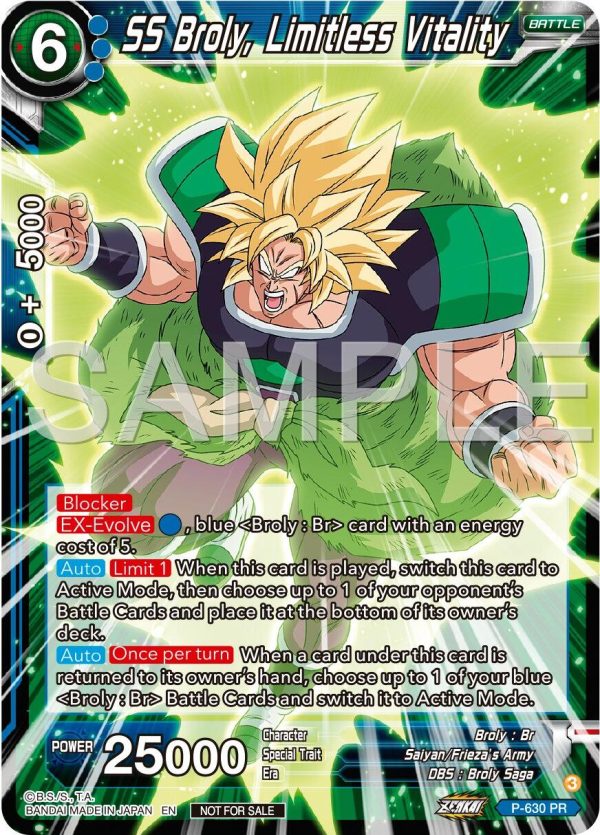 SS Broly, Limitless Vitality (Zenkai Series Tournament Pack Vol.9) (P-630) [Promotion Cards] on Sale