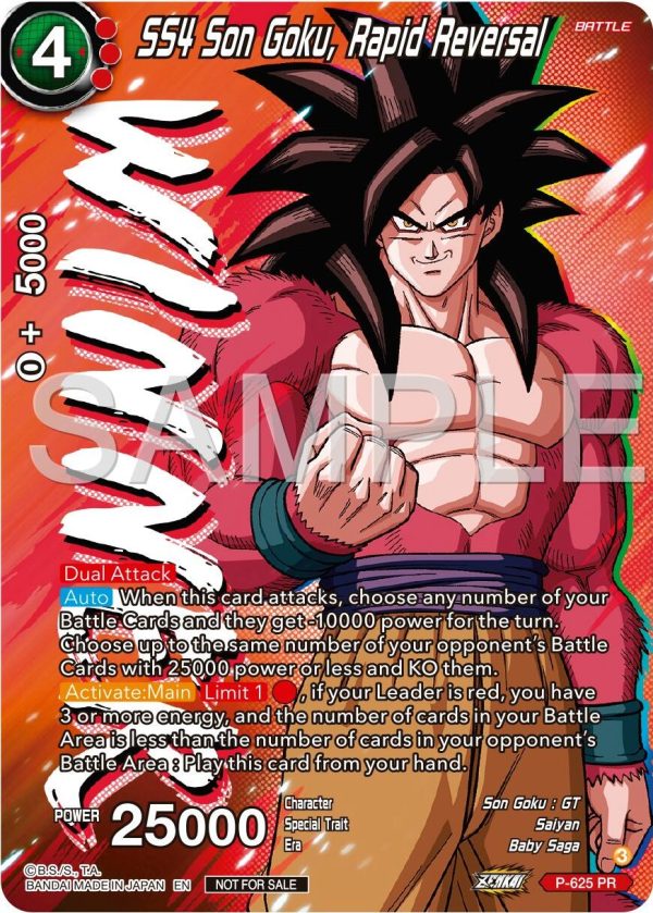 SS4 Son Goku, Rapid Reversal (Zenkai Series Tournament Pack Vol.9) (Winner) (P-625) [Promotion Cards] Online Sale