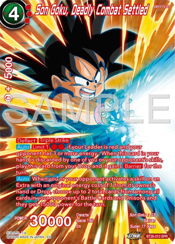 Son Goku, Deadly Combat Settled (SPR) (BT26-013) [Ultimate Advent] Hot on Sale