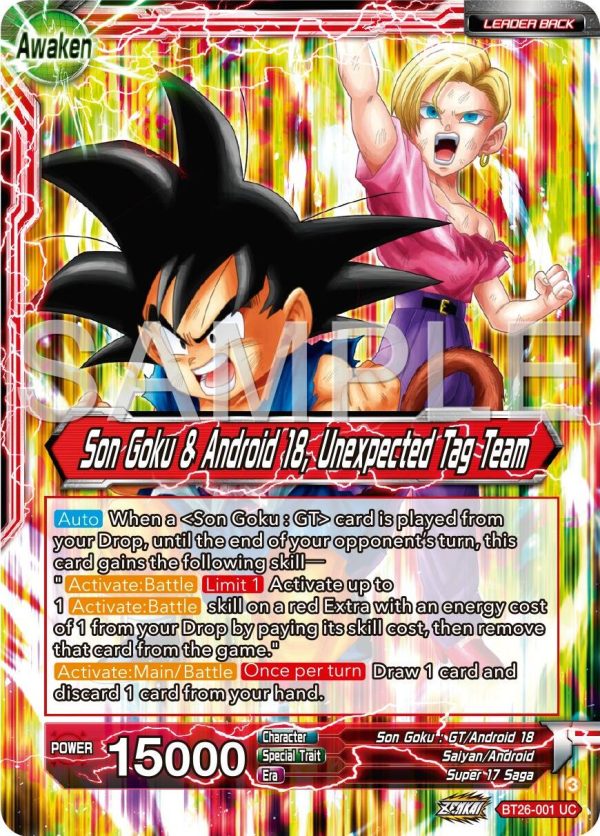 Son Goku    Son Goku & Android 18, Unexpected Tag Team (BT26-001) [Ultimate Advent] Online